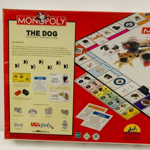 Vintage Monopoly The‎ Dog Artist Collection Board Game Hasbro New Sealed - Picture 5 of 7